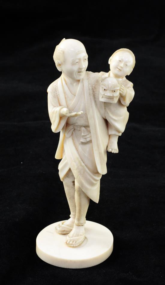 A Japanese ivory okimono, Meiji period, 12.5cm